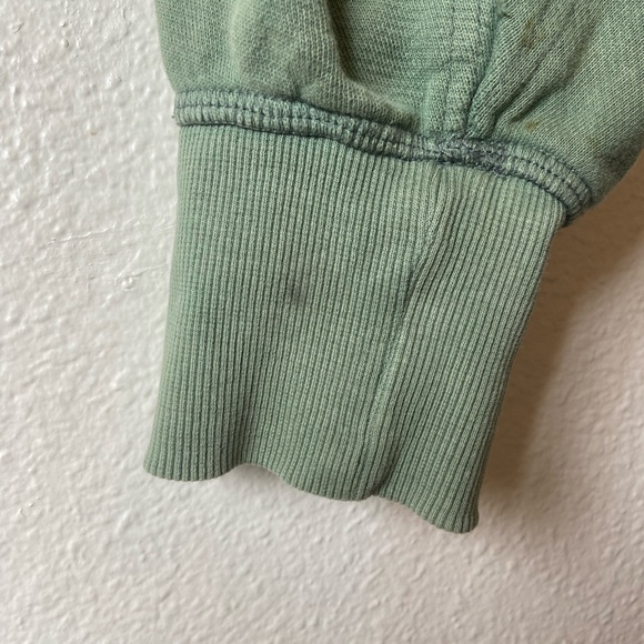 Free People Patchwork Cropped Hoodie Jacket Khaki Green - Picture 9 of 10